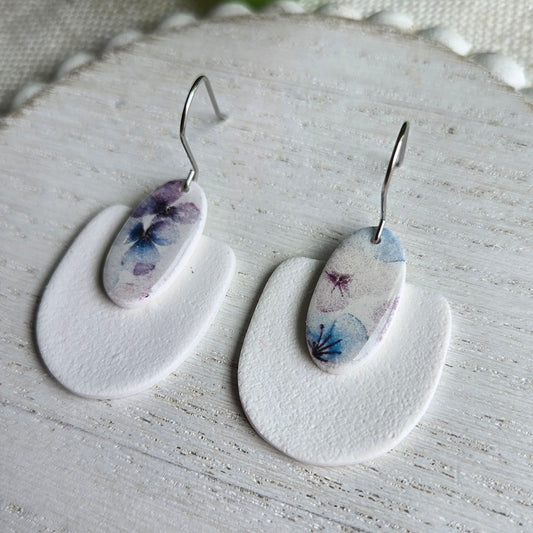 Pink and Purple Pansies Clay Drops #3