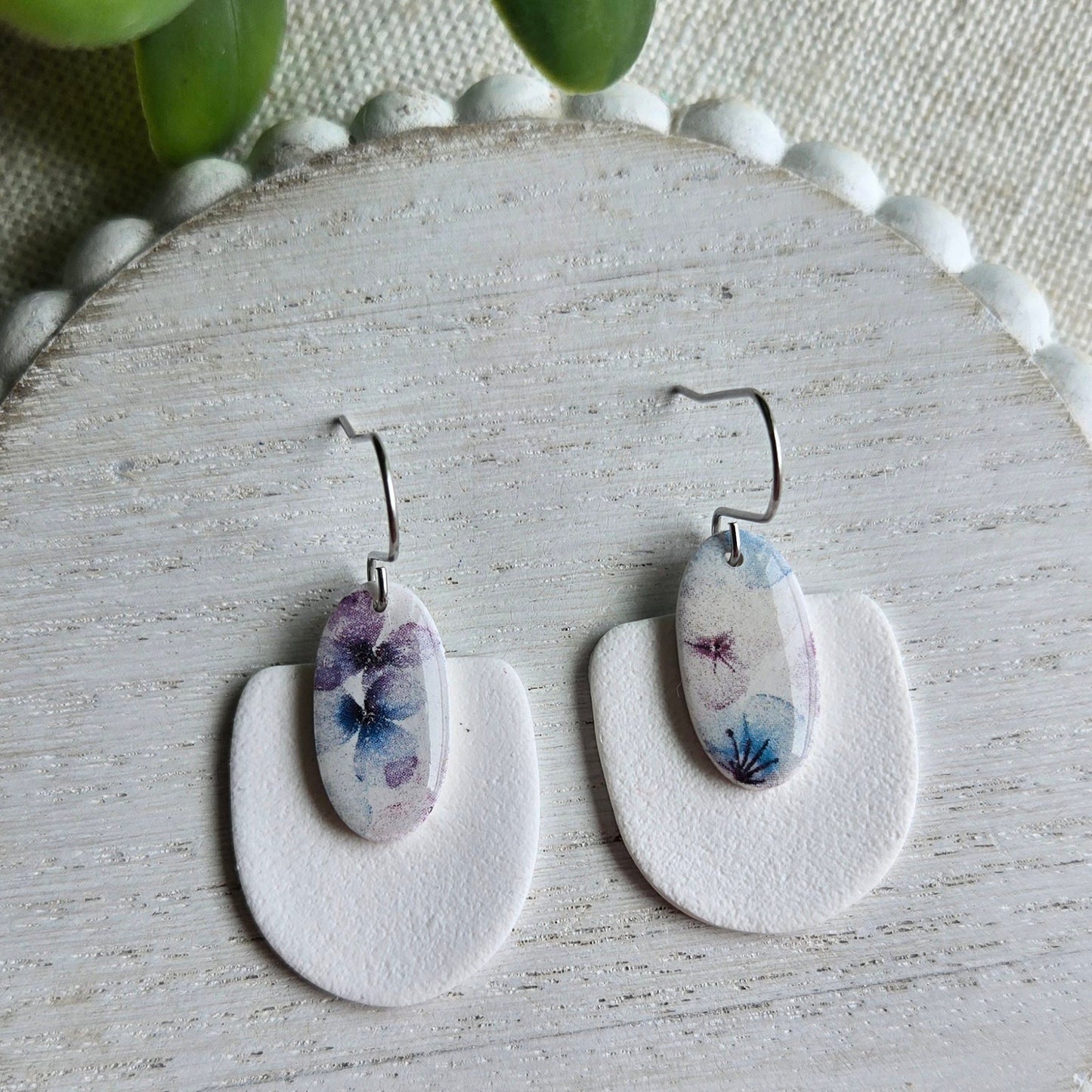 Pink and Purple Pansies Clay Drops #3