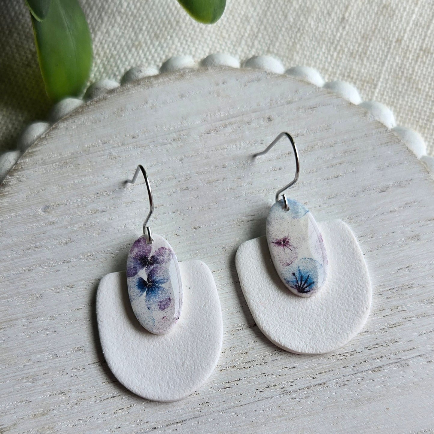 Pink and Purple Pansies Clay Drops #3