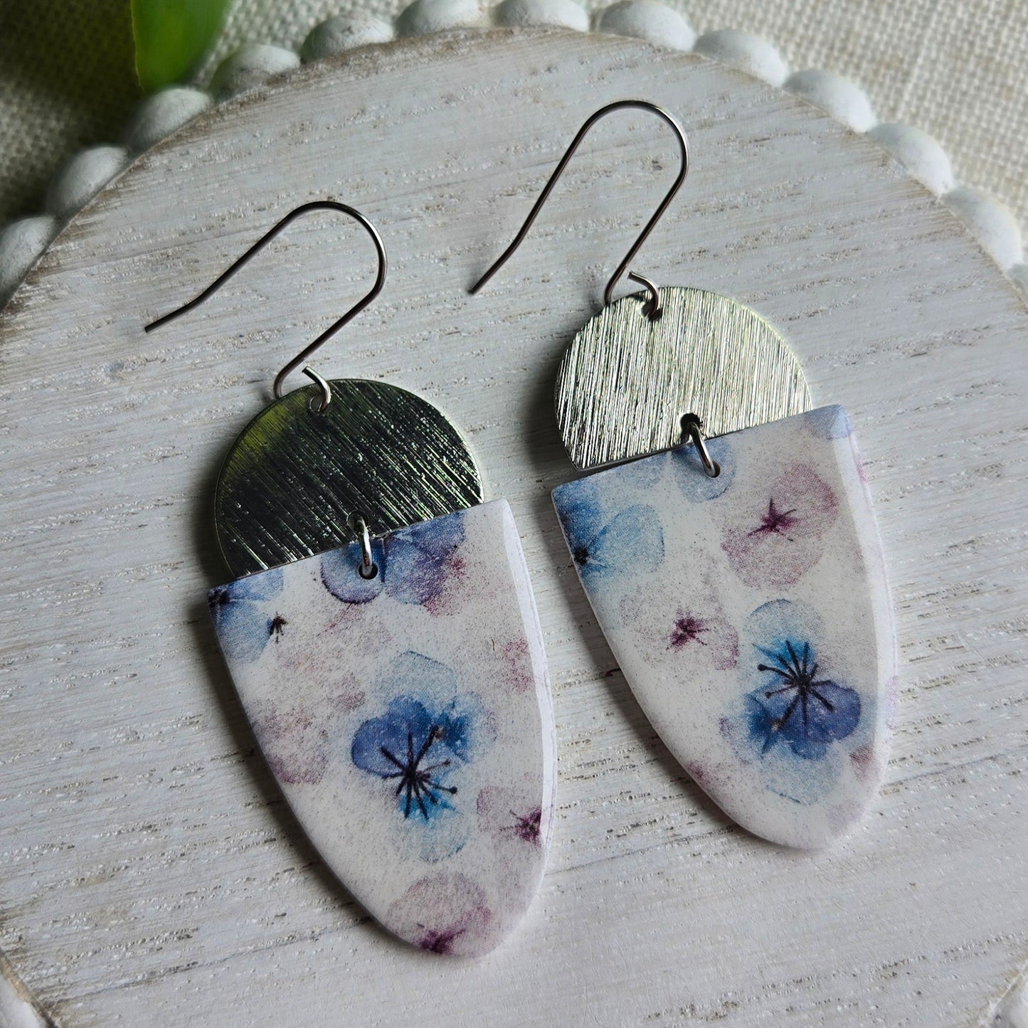Pink and Purple Pansies Clay Drop #1
