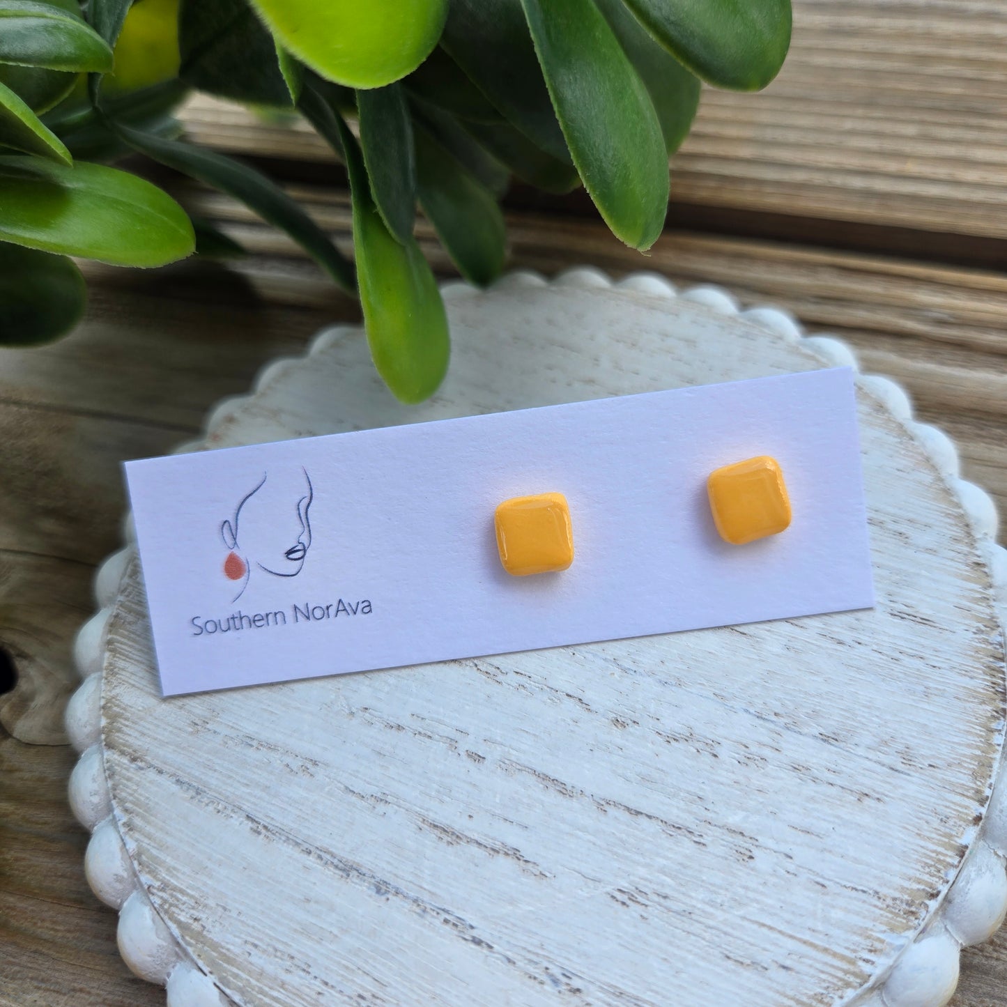 Clay Studs - Mini Squares - Island Time