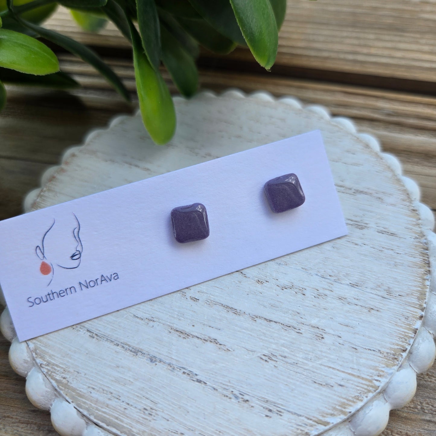 Clay Studs - Mini Squares - Island Time