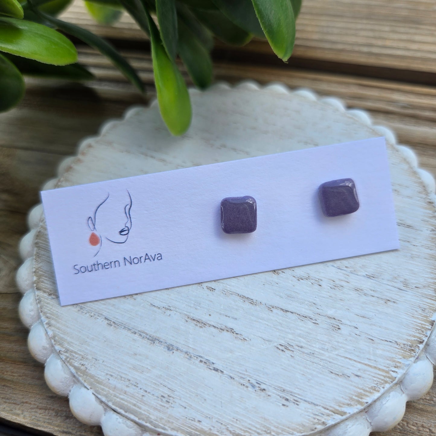 Clay Studs - Mini Squares - Island Time
