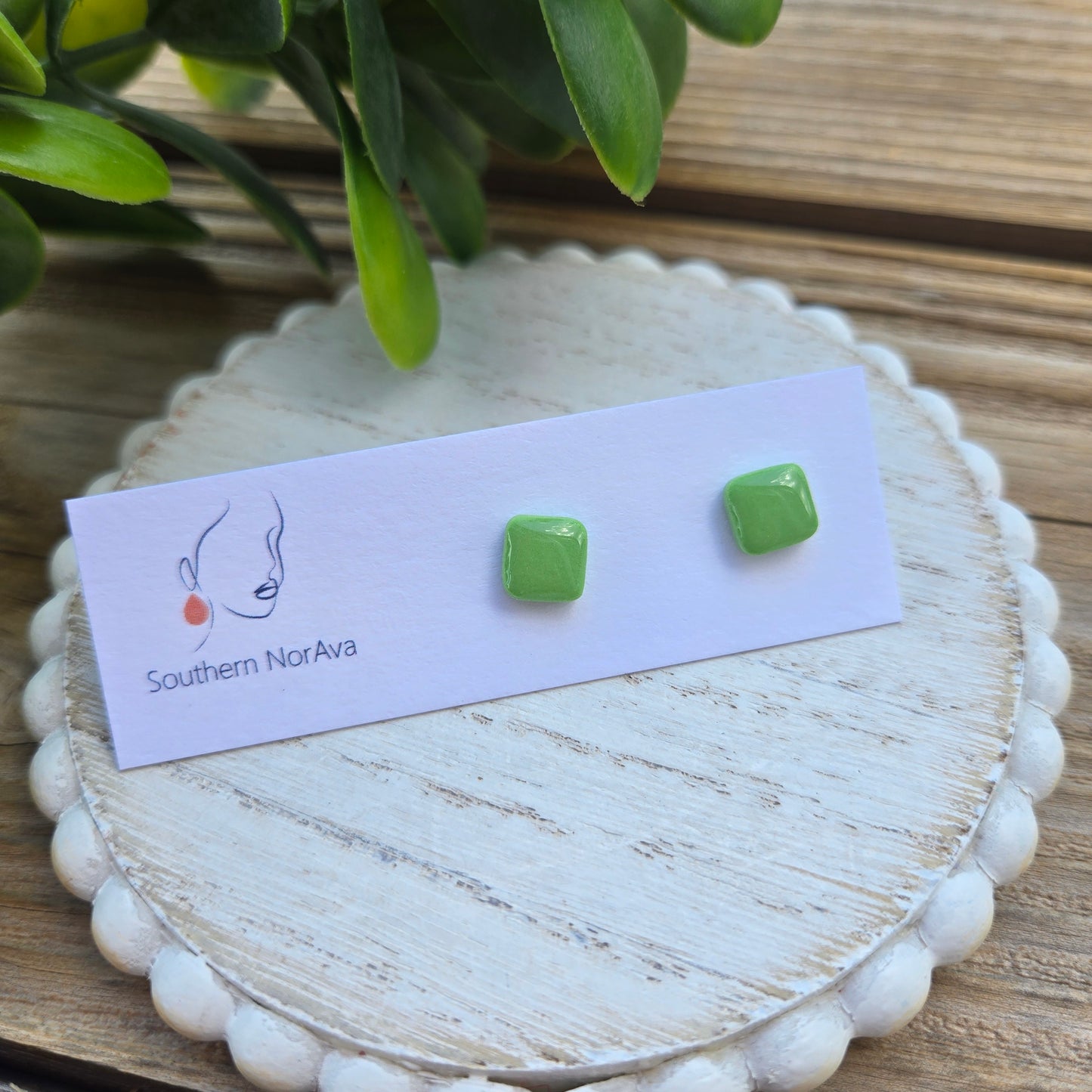 Clay Studs - Mini Squares - Island Time