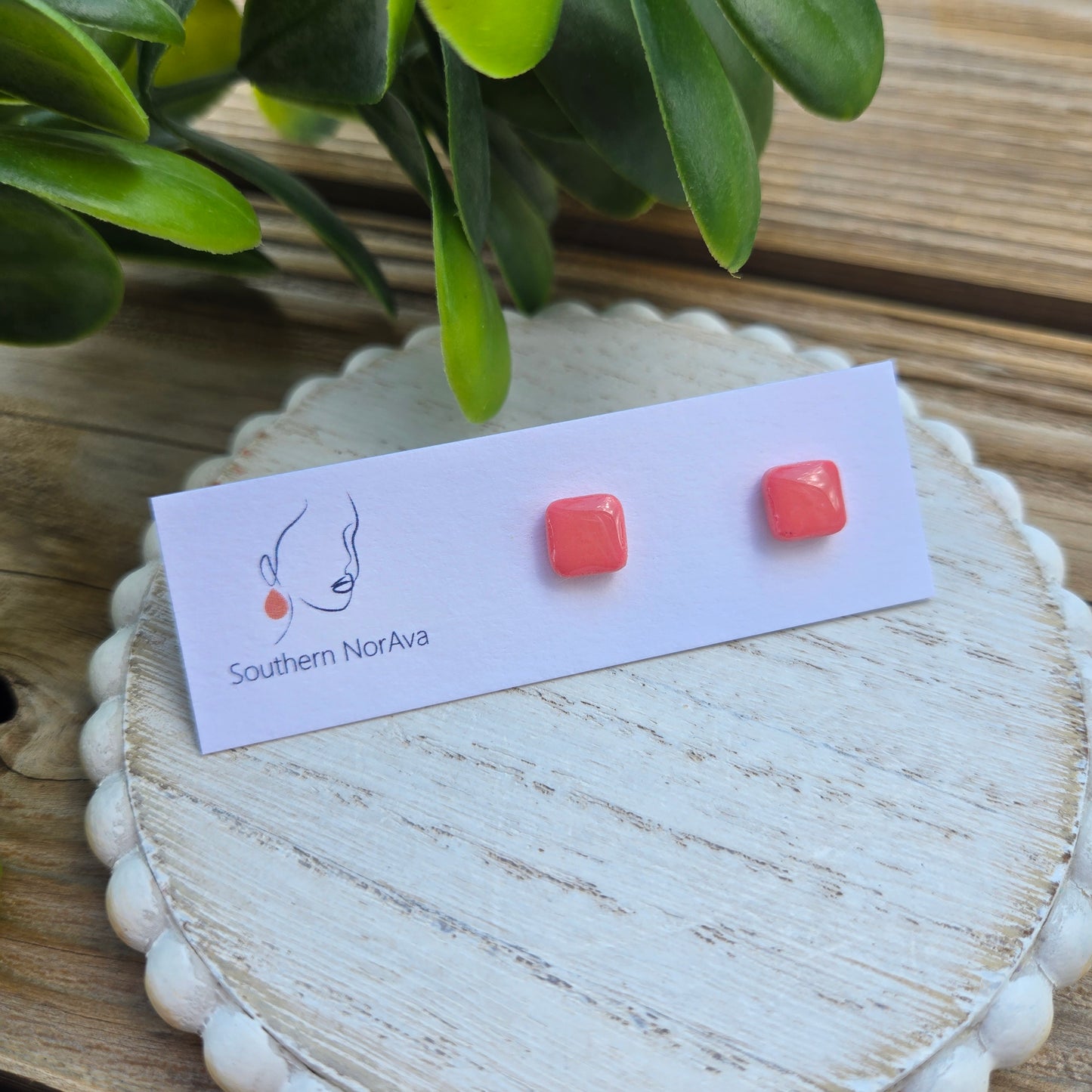 Clay Studs - Mini Squares - Island Time