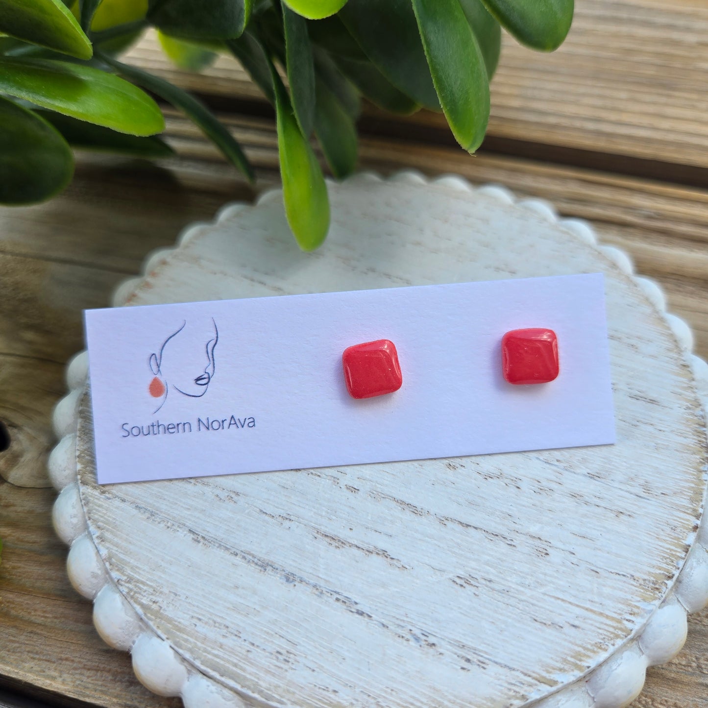 Clay Studs - Mini Squares - Island Time