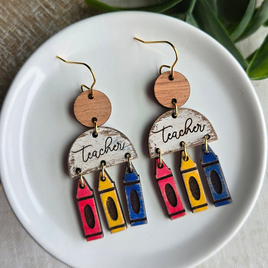 Wooden Hand Painted Teacher Drops