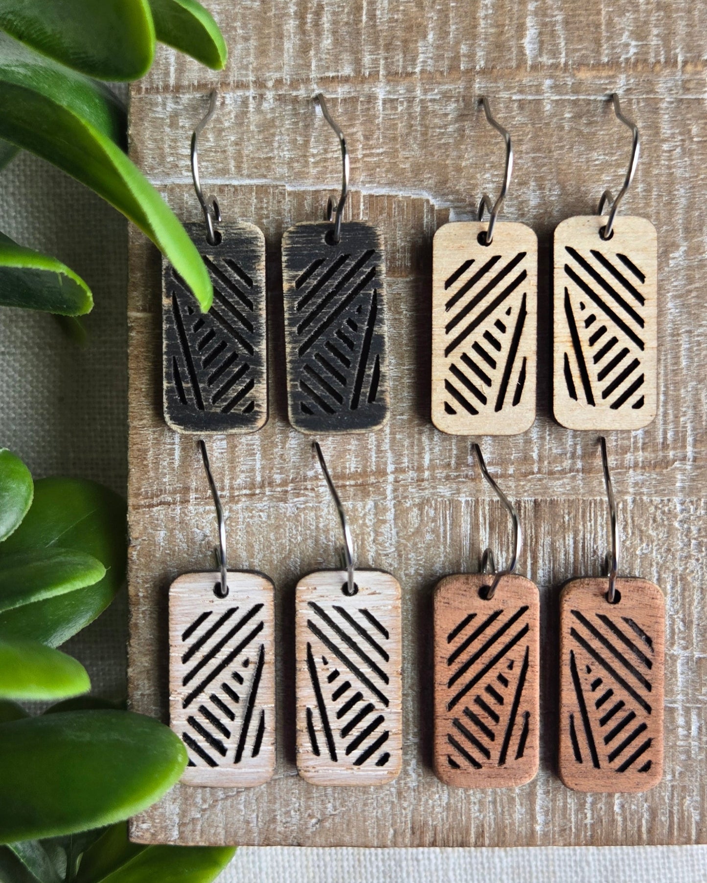 Wooden Cut-Out Rectangles - Whitewash