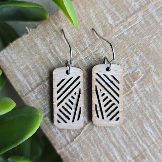 Wooden Cut-Out Rectangles - Whitewash