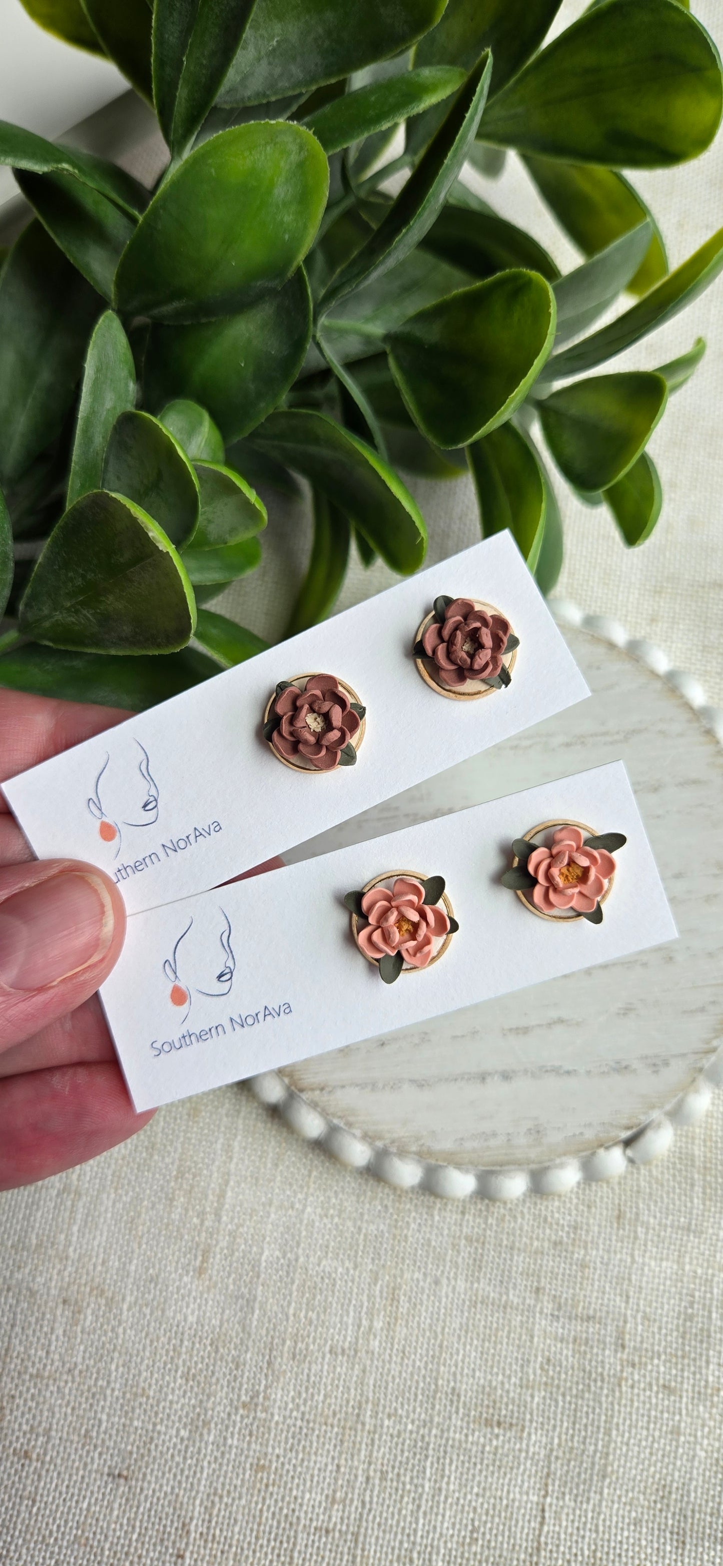 Clay Floral Stud - Multiple Options Available