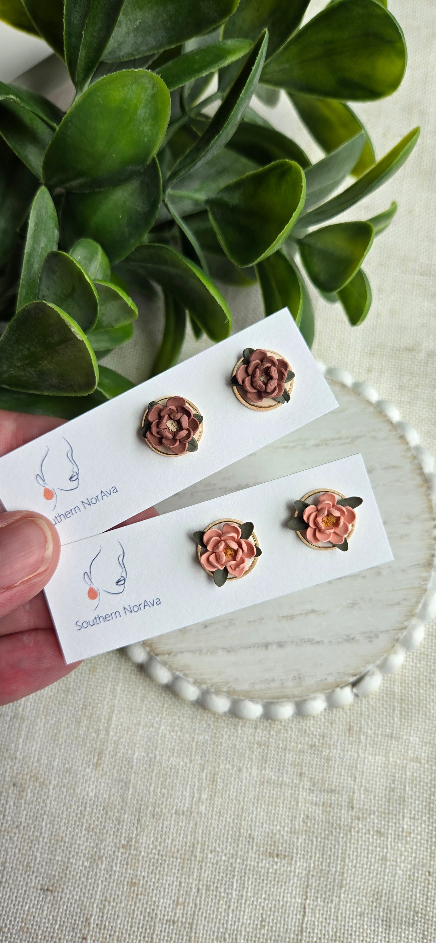 Clay Floral Stud - Multiple Options Available
