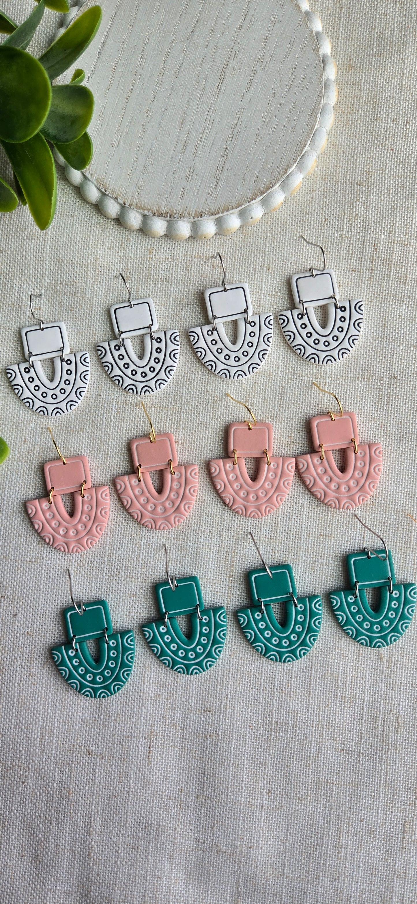 Clay Detailed Drops - Pink