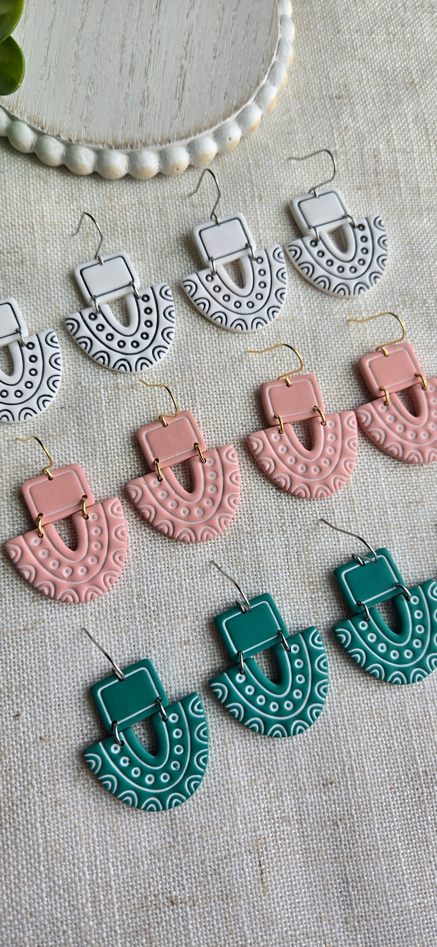 Clay Detailed Drops - Green