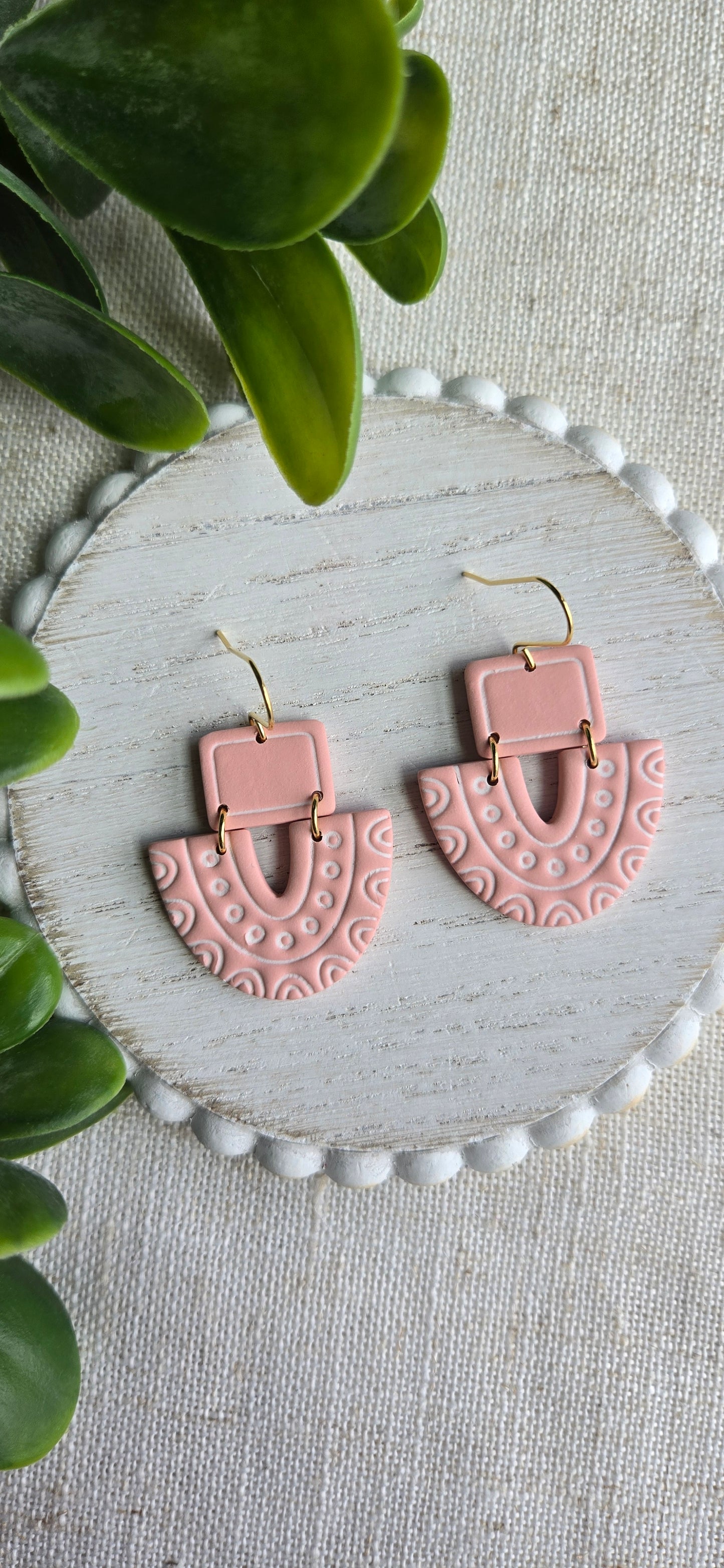 Clay Detailed Drops - Pink