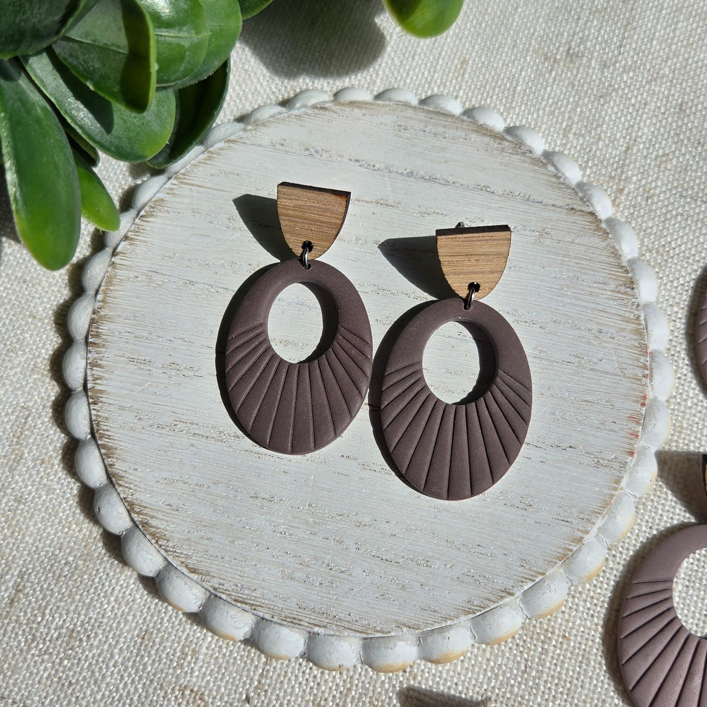 Clay Stud Dangles - Oval Cutouts - Multiple Options Available