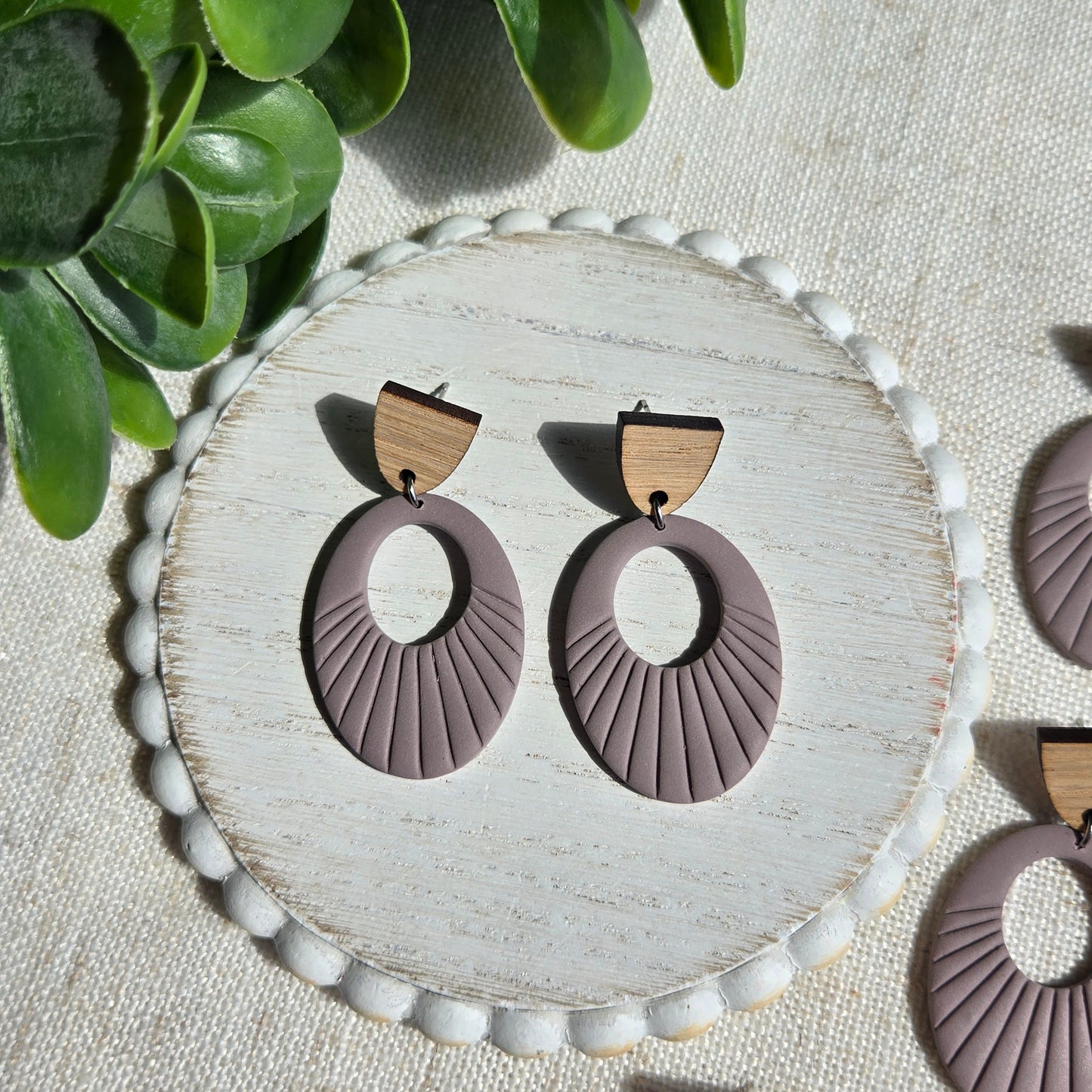 Clay Stud Dangles - Oval Cutouts - Multiple Options Available