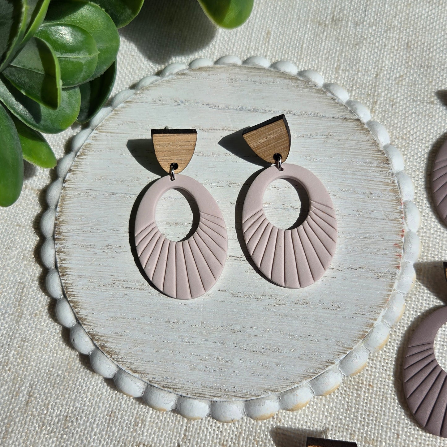 Clay Stud Dangles - Oval Cutouts - Multiple Options Available