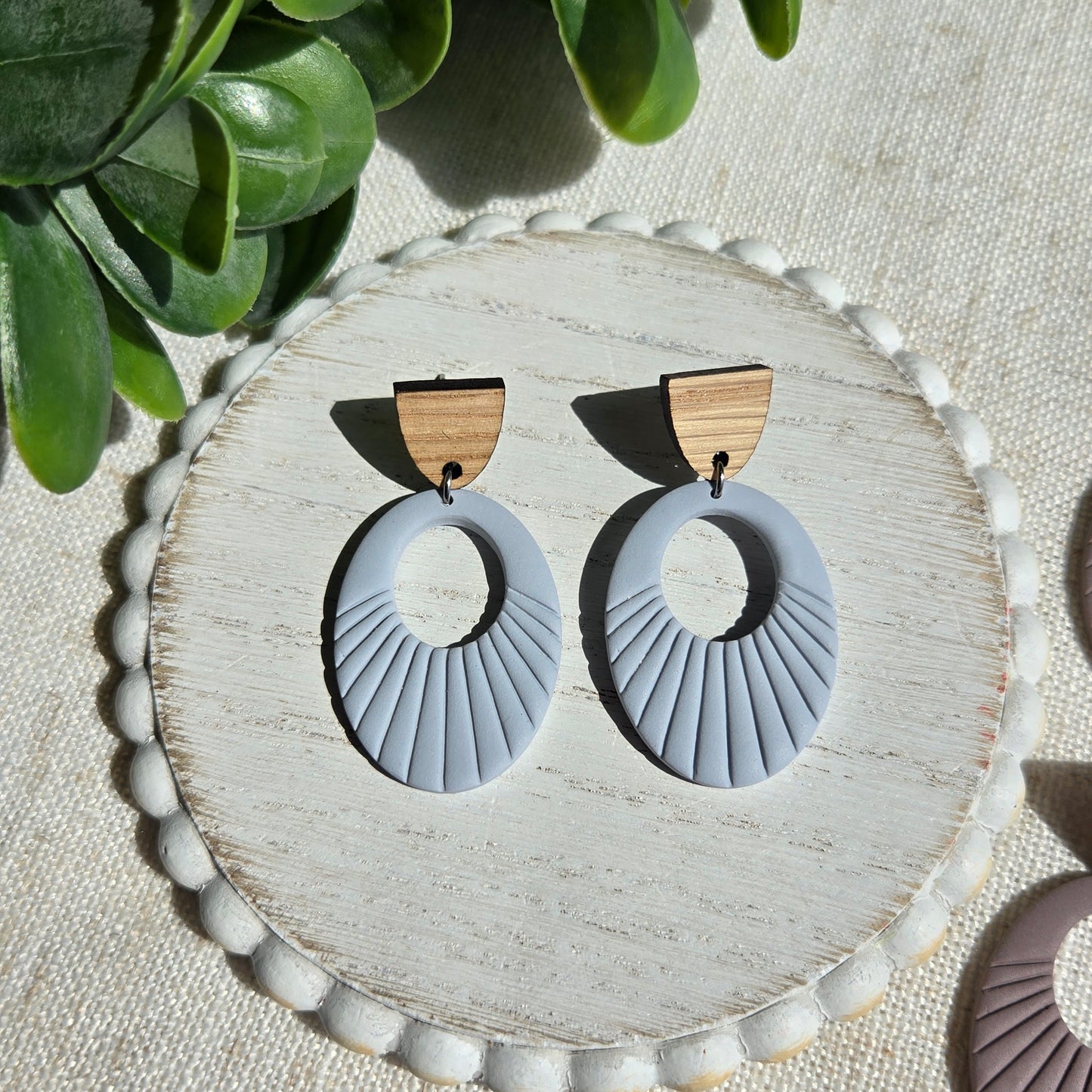 Clay Stud Dangles - Oval Cutouts - Multiple Options Available