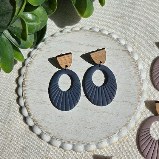 Clay Stud Dangles - Oval Cutouts - Multiple Options Available