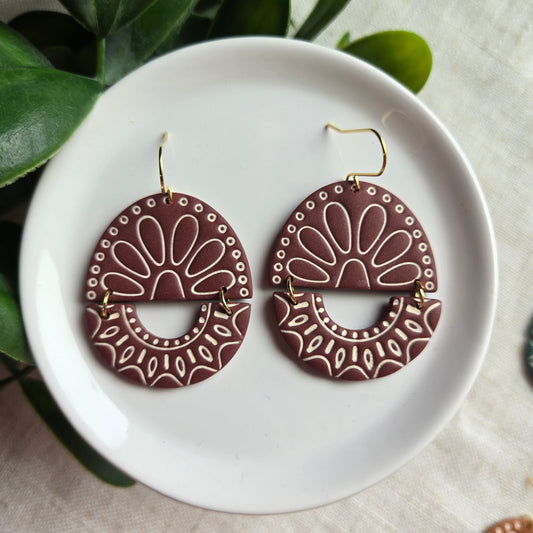 Split Boho Embossed Circles - Multiple Colors