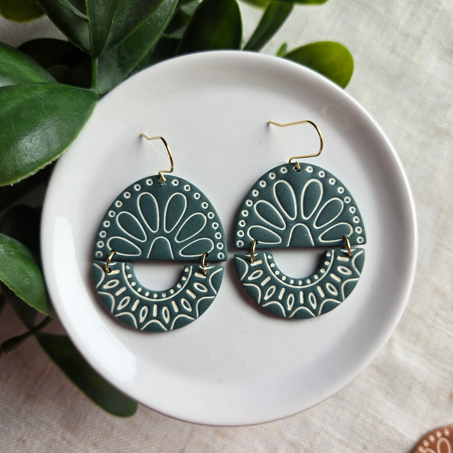 Split Boho Embossed Circles - Multiple Colors