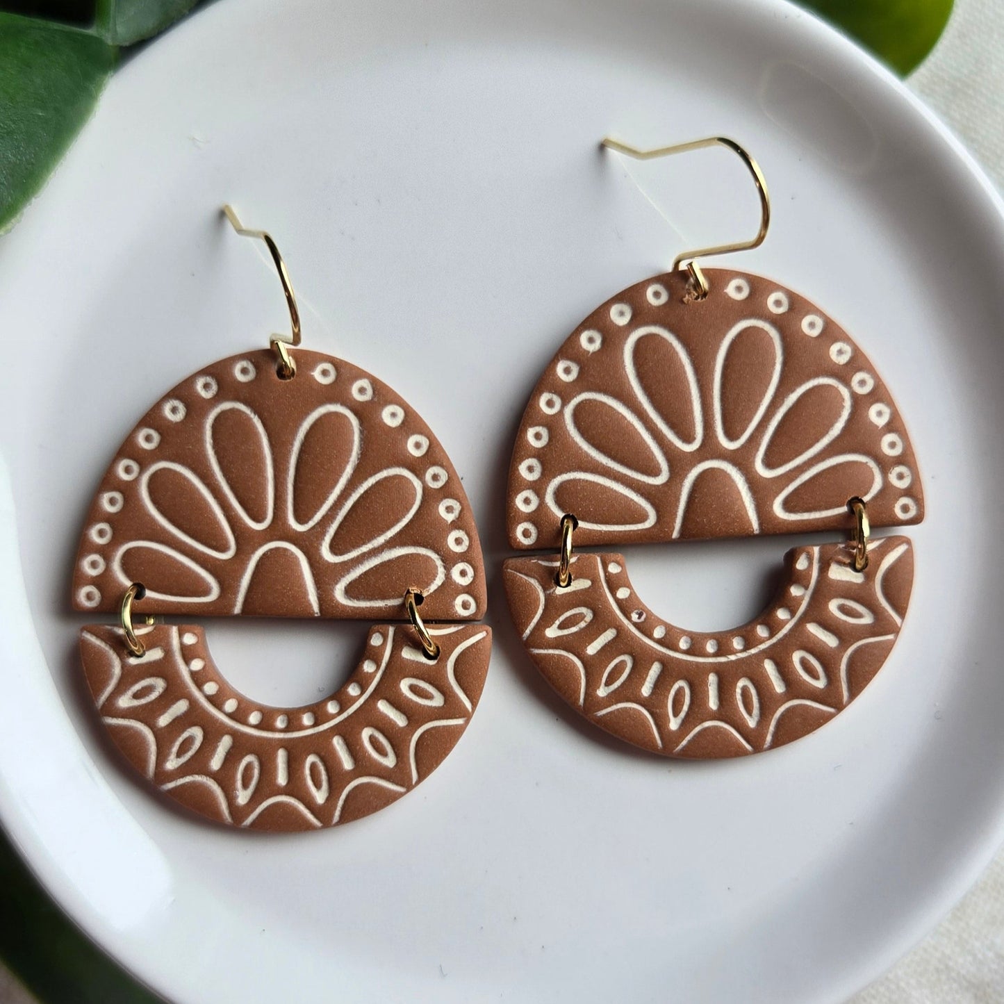 Split Boho Embossed Circles - Multiple Colors
