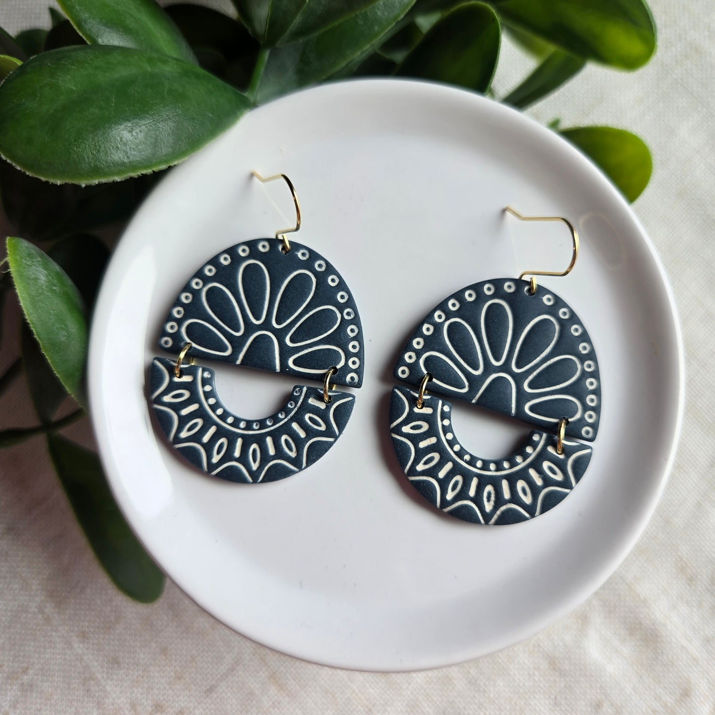 Split Boho Embossed Circles - Multiple Colors