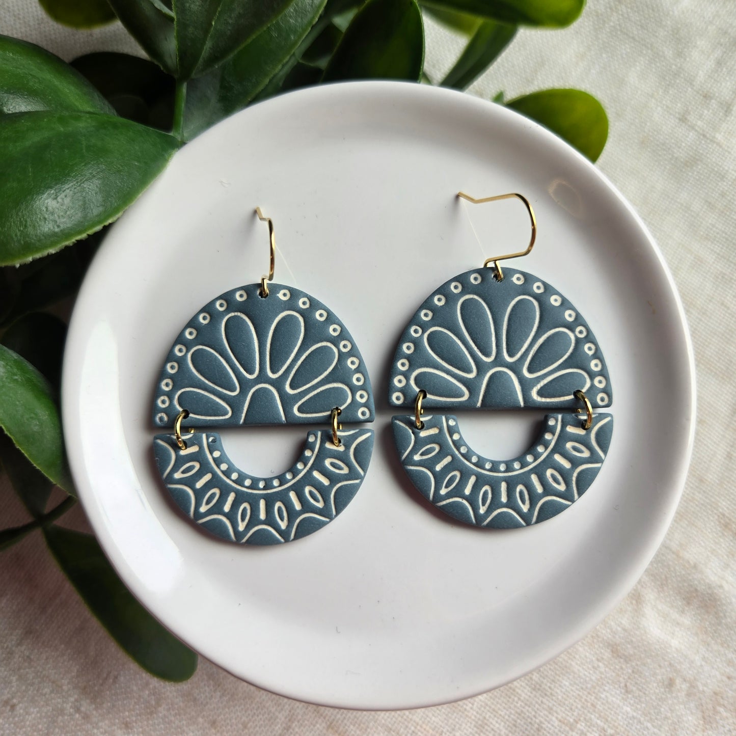 Split Boho Embossed Circles - Multiple Colors