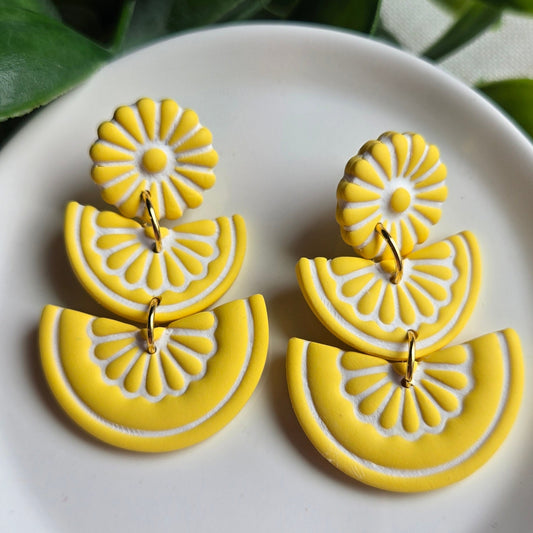 Clay Floral Tile - Yellow and White