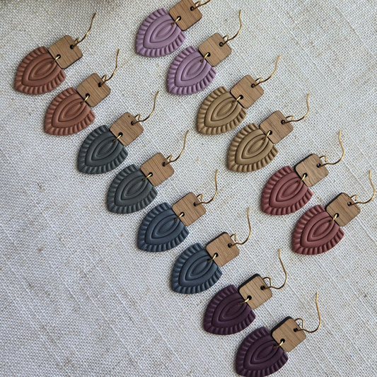 Clay Dangles - Boho with Wood
