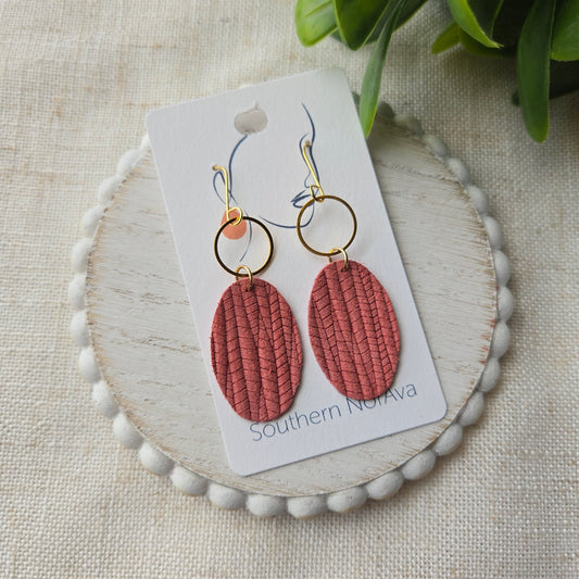 Textured Solids - Watermelon Palm - Oval Drop