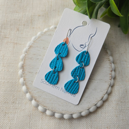 Textured Solids - Bright Blue Palm - Triangle Dangles