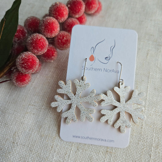 2025 Holiday - Leather - White Sparkle Snowflake