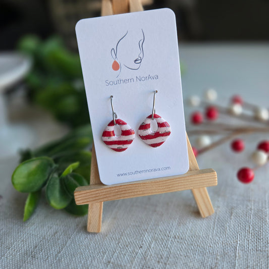 Clay - Candy Cane Collection - Rounded Rhombus Cutout