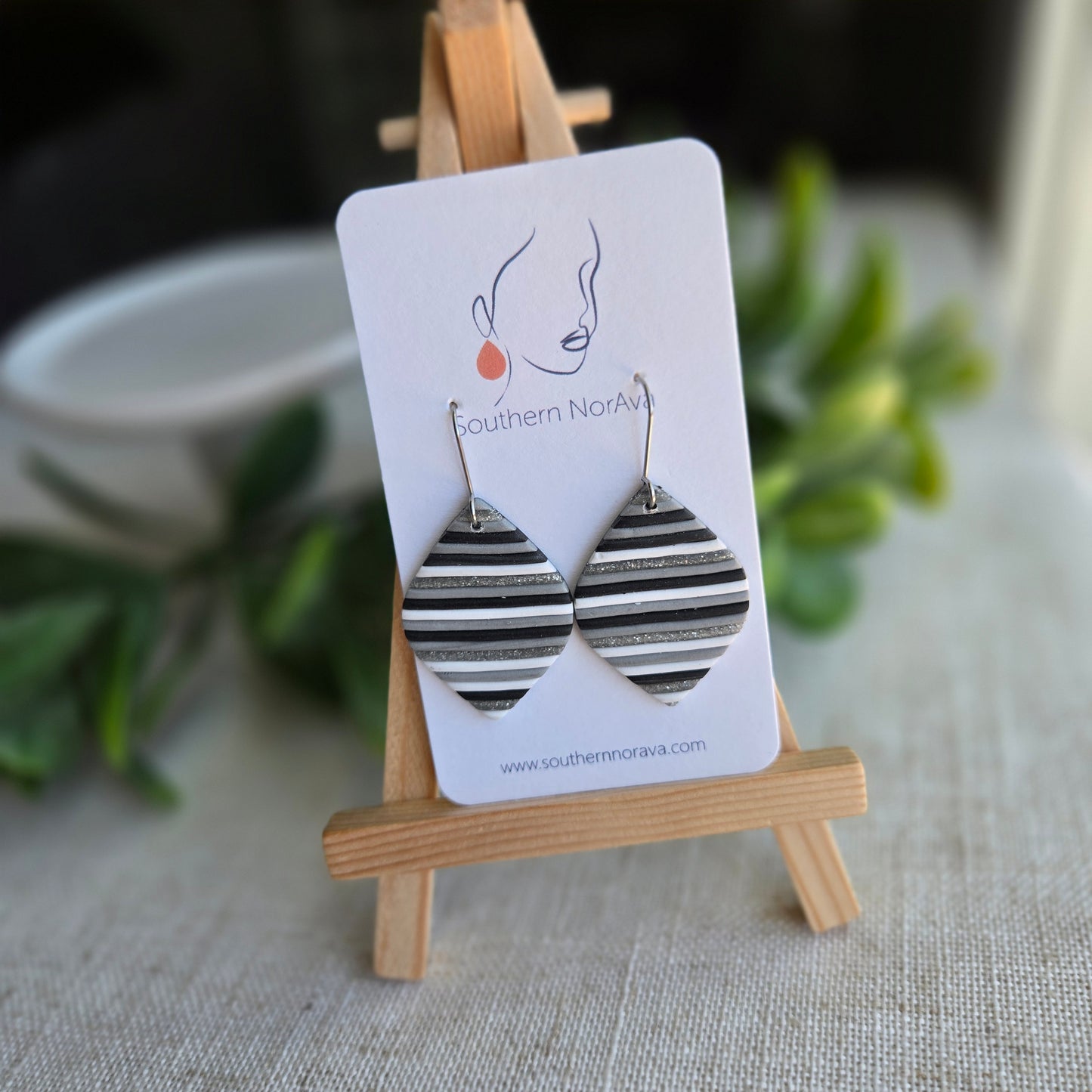 New Year's Collection - Clay - Silver Striped Clay Slab - Diamonds