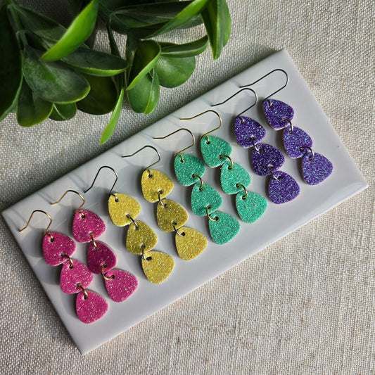 Glitter - Triangle Dangles (Multiple Colors)
