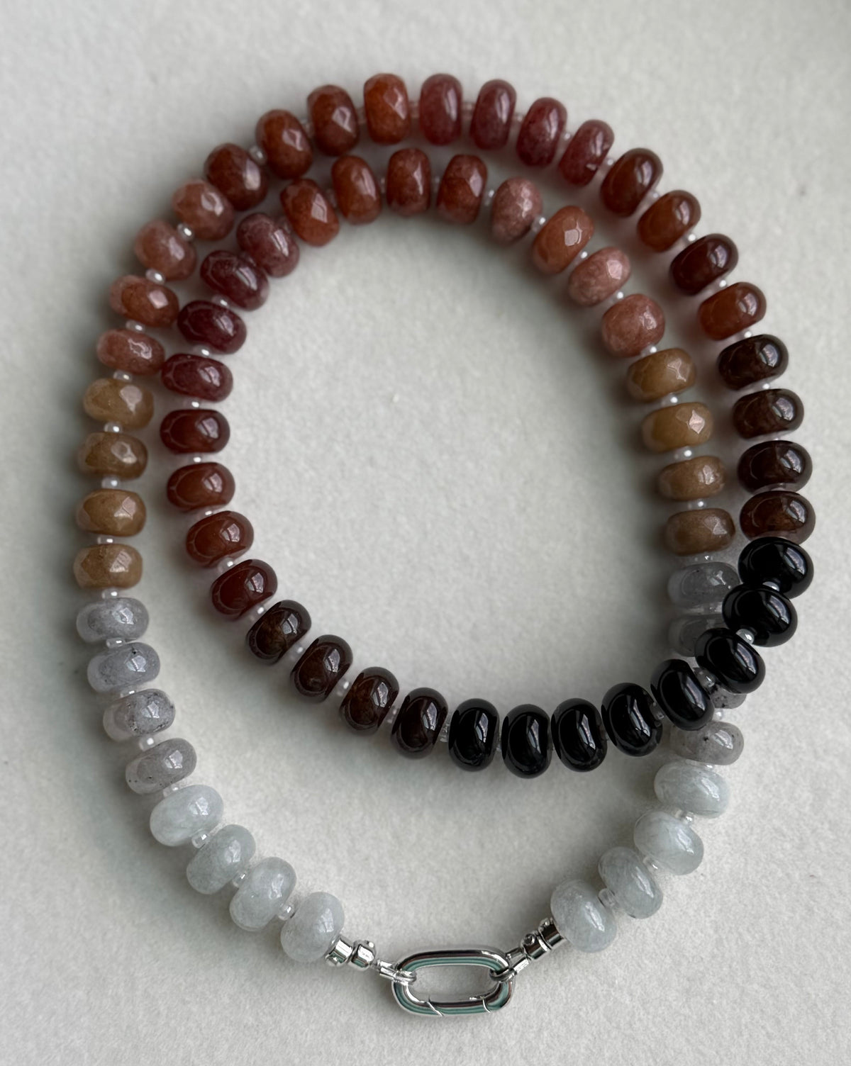 Neutral Beaded Charm Necklace