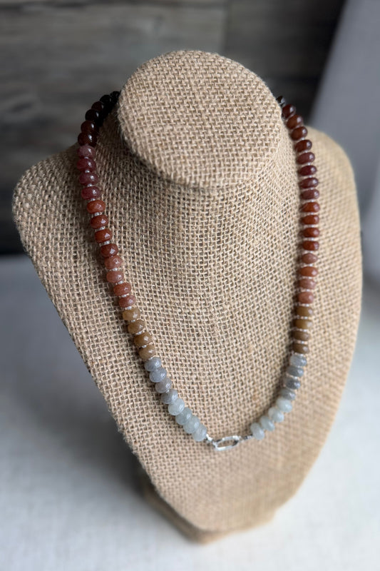 Neutral Beaded Charm Necklace