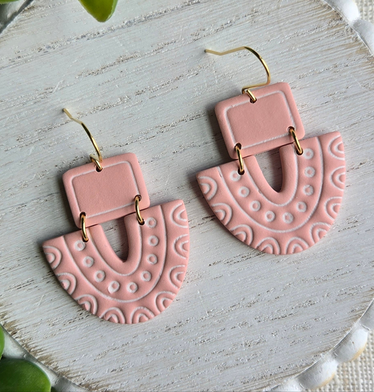 Clay Detailed Drops - Pink