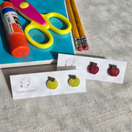 Back To School - Apple Studs