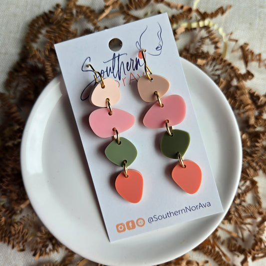 Acrylic Stacked Dangles - Green