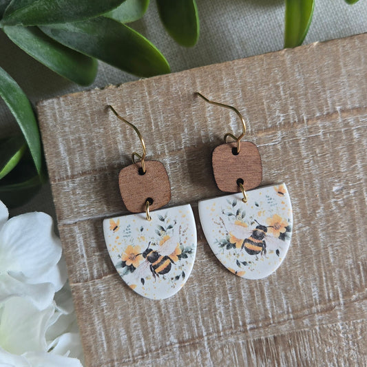 Spring Florals - Bumble Bee Dangles