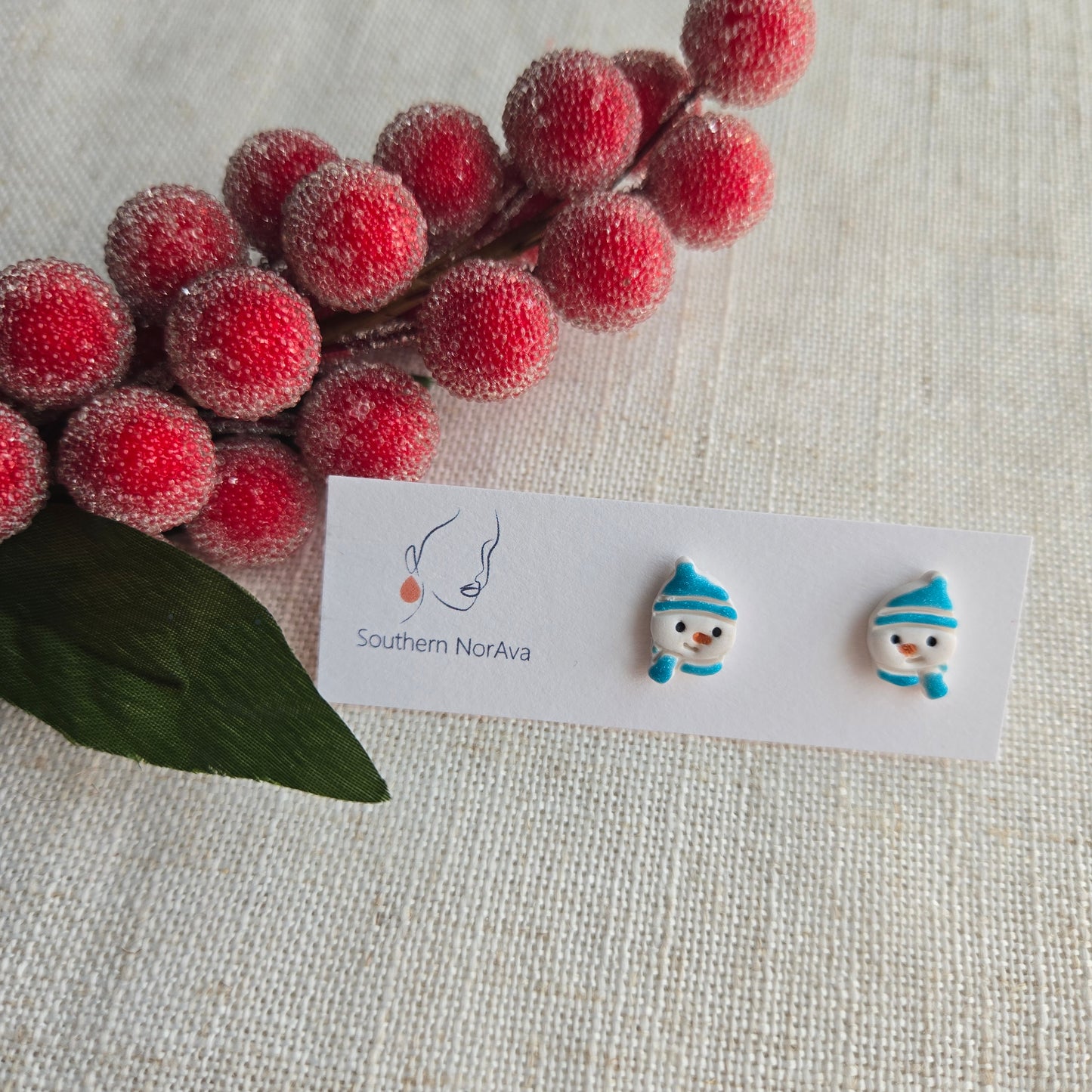 2025 Holiday - Clay - Snowman Studs