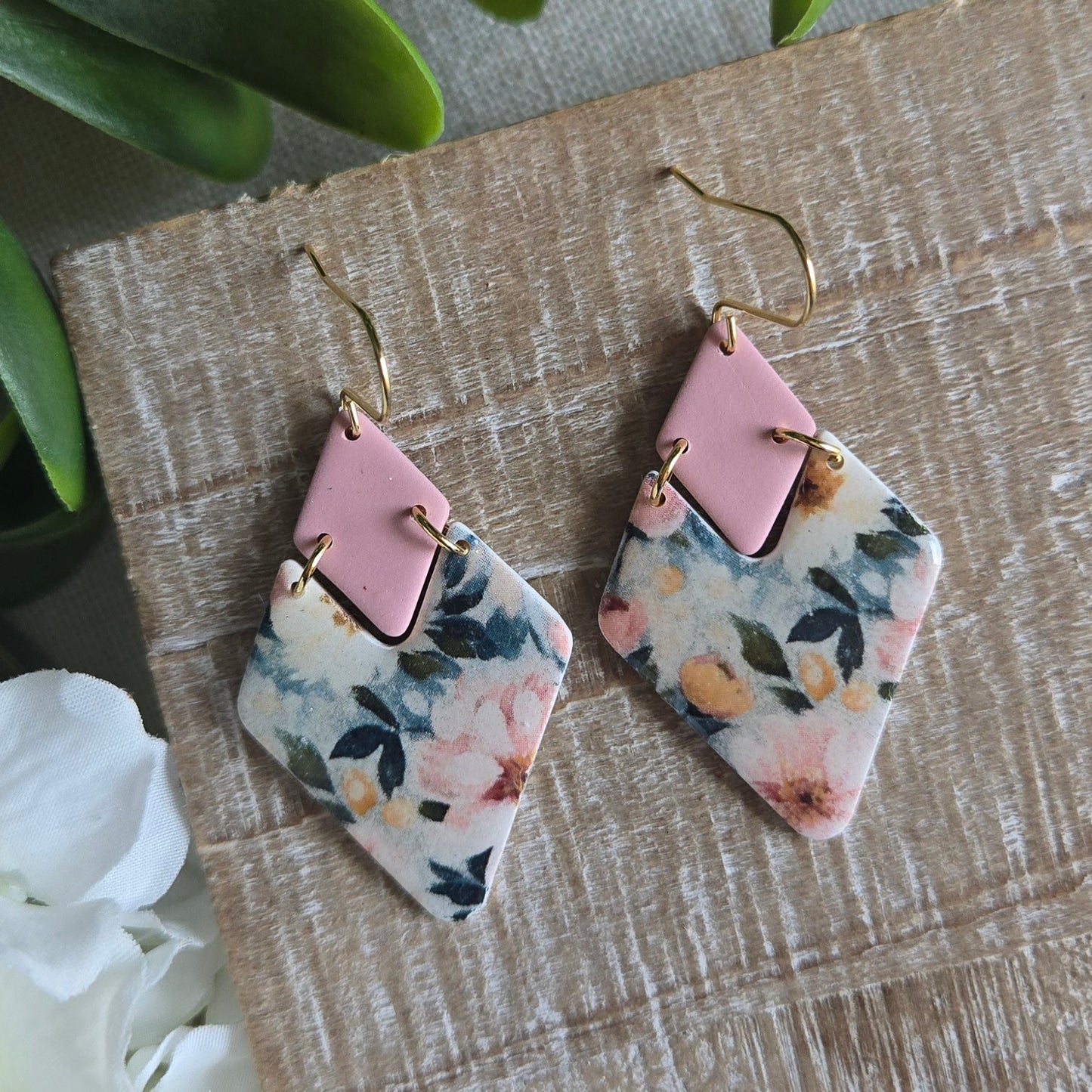 Spring Florals - Floral Diamond Dangles