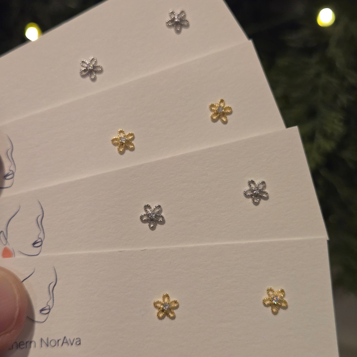 Mini Studs - Flowers with CZ Centers