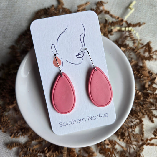 Clay - Outlined Teardrop - Pink