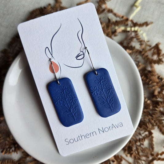 Clay - Blue Floral Rectangles