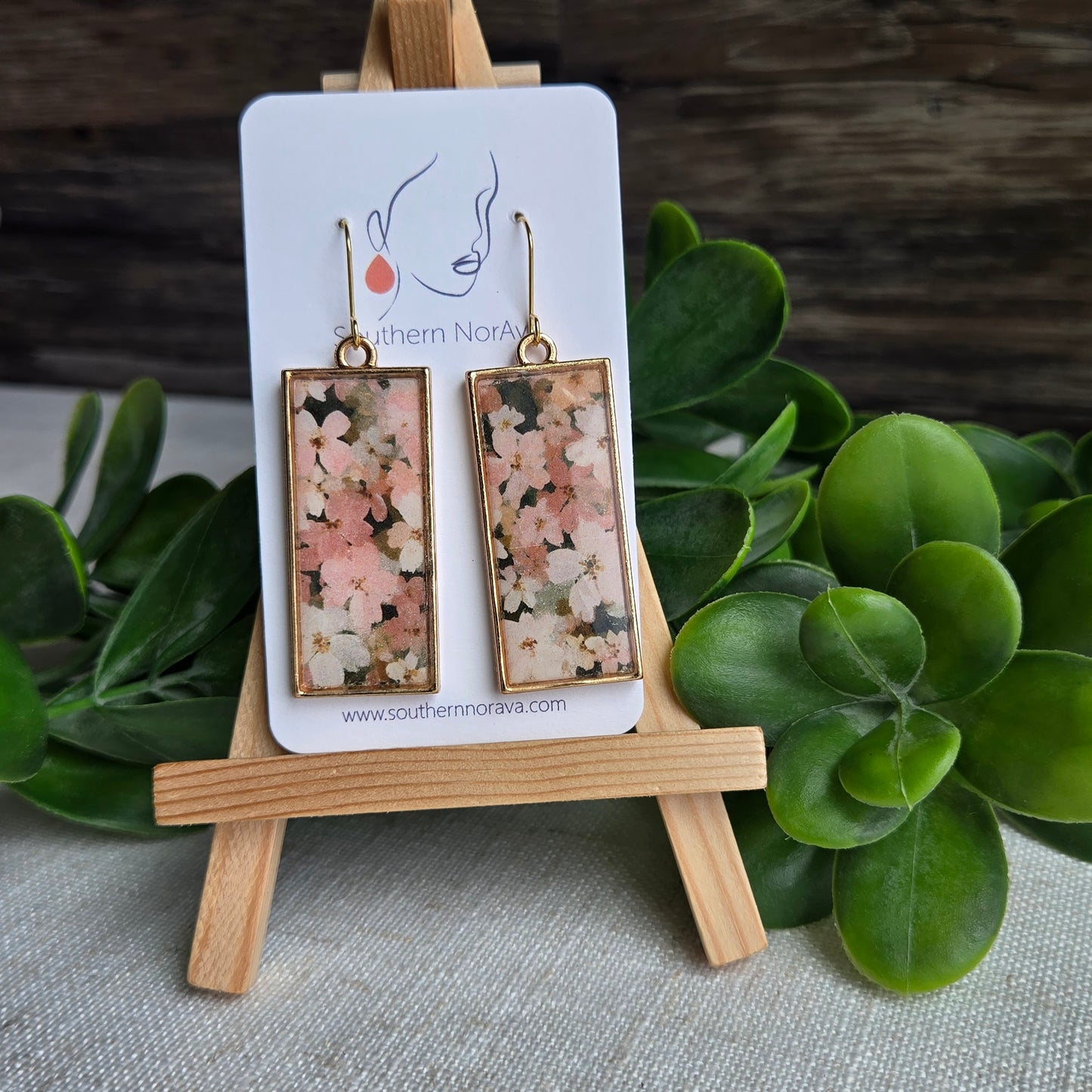 Garden Floral Rectangle Dangles
