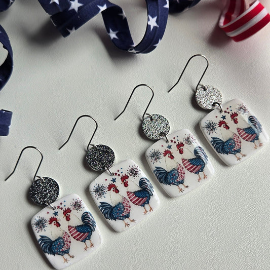Summer Picnic - Patriotic Roosters