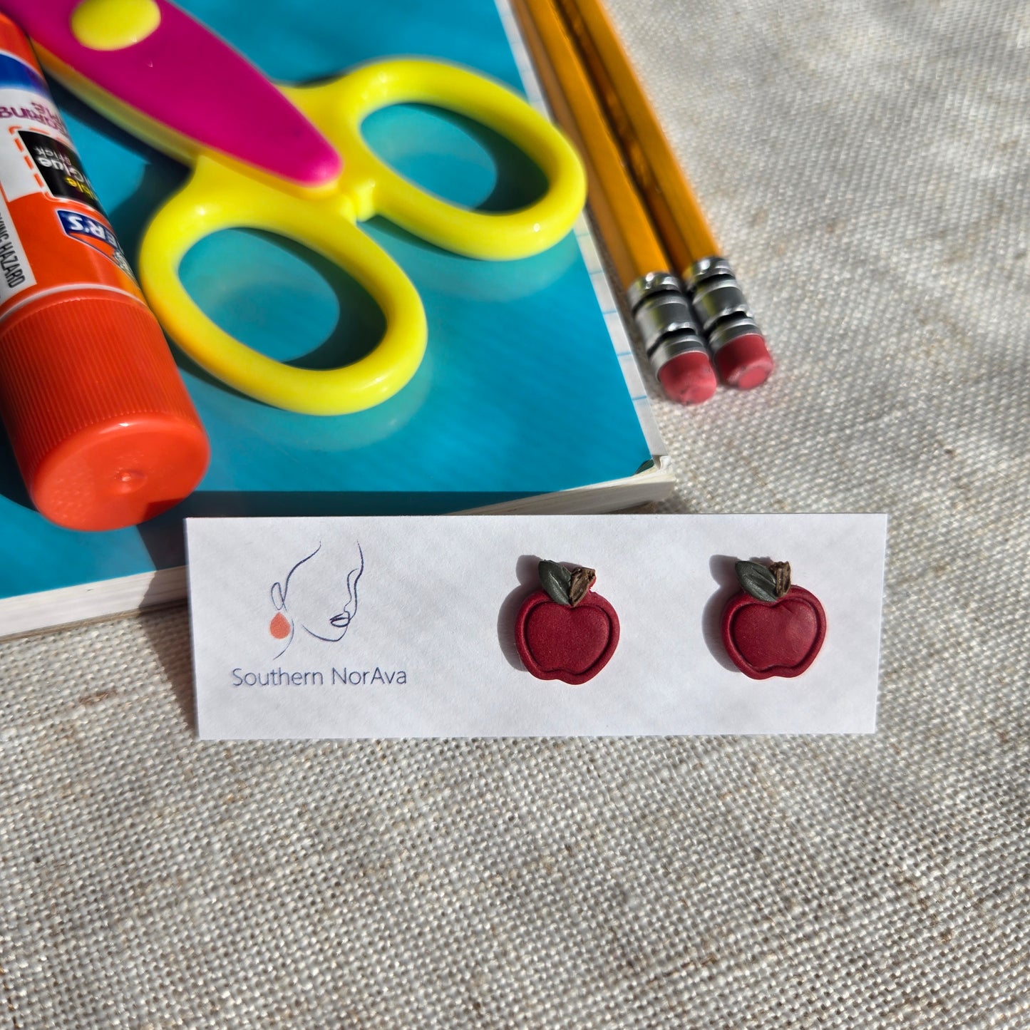 Back To School - Apple Studs